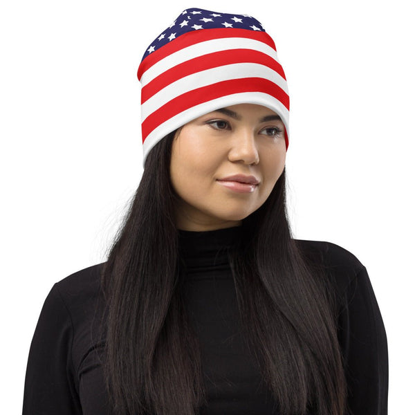 65 MCMLXV Americana USA Flag Print Beanie Skullcap - 65mcmlxv
