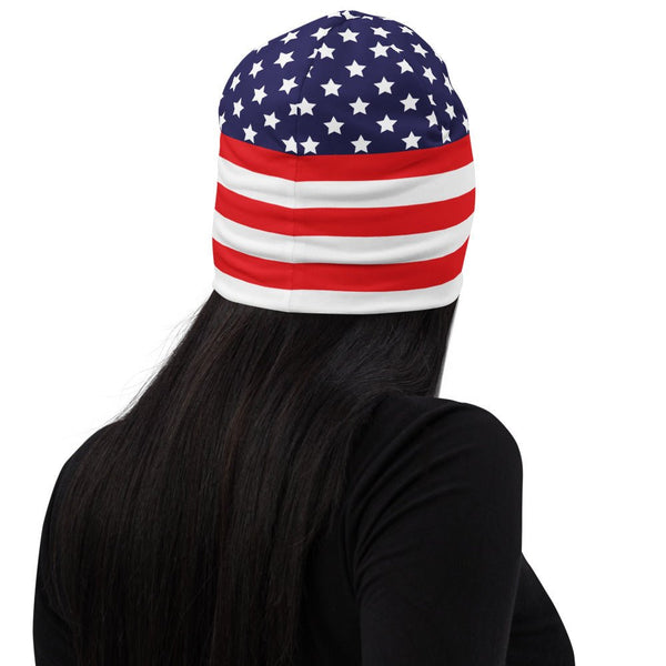 65 MCMLXV Americana USA Flag Print Beanie Skullcap - 65mcmlxv