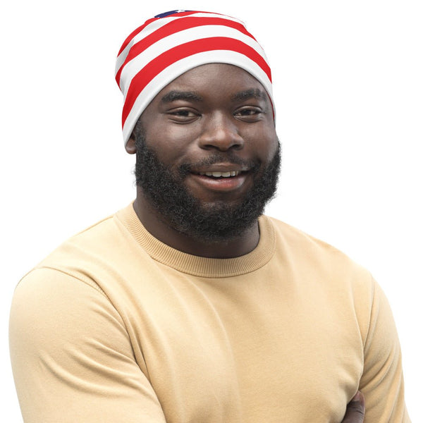 65 MCMLXV Americana USA Flag Print Beanie Skullcap - 65mcmlxv