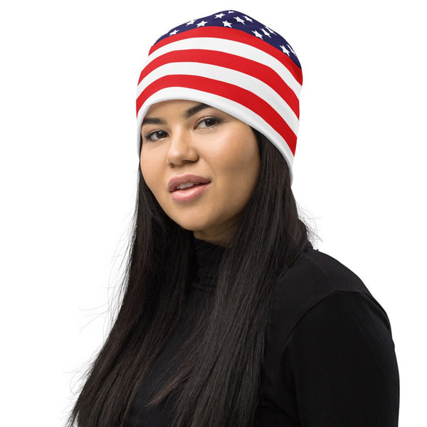 65 MCMLXV Americana USA Flag Print Beanie Skullcap - 65mcmlxv