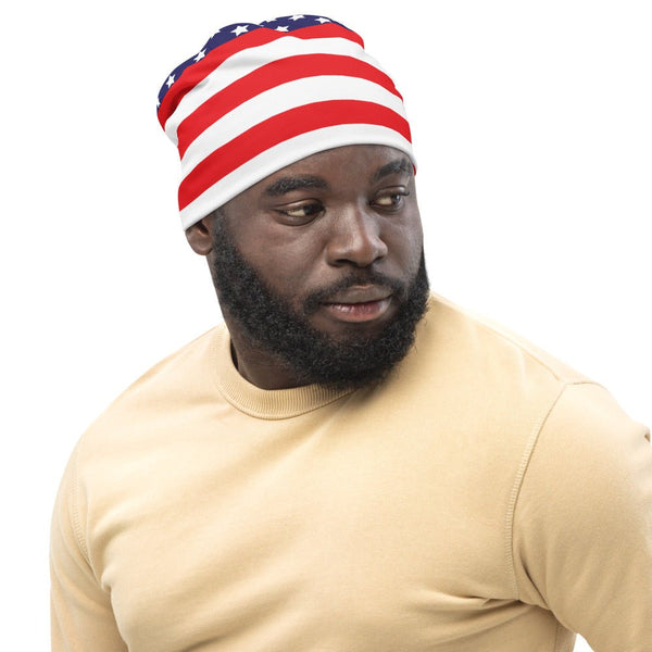 65 MCMLXV Americana USA Flag Print Beanie Skullcap - 65mcmlxv