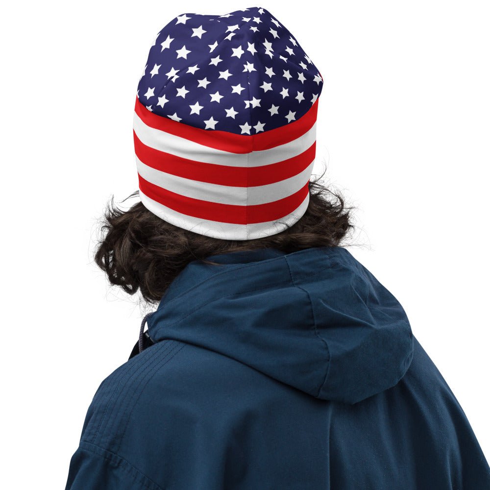 65 MCMLXV Americana USA Flag Print Beanie Skullcap - 65mcmlxv