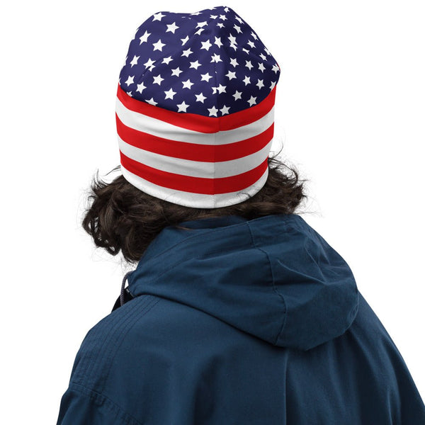 65 MCMLXV Americana USA Flag Print Beanie Skullcap - 65mcmlxv