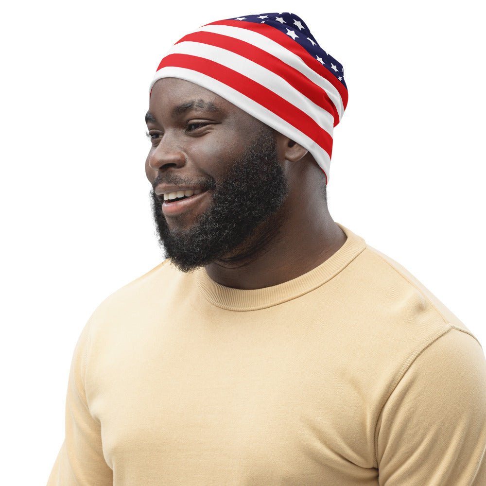 65 MCMLXV Americana USA Flag Print Beanie Skullcap - 65mcmlxv