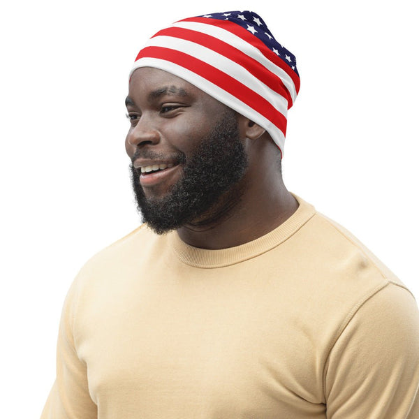 65 MCMLXV Americana USA Flag Print Beanie Skullcap - 65mcmlxv