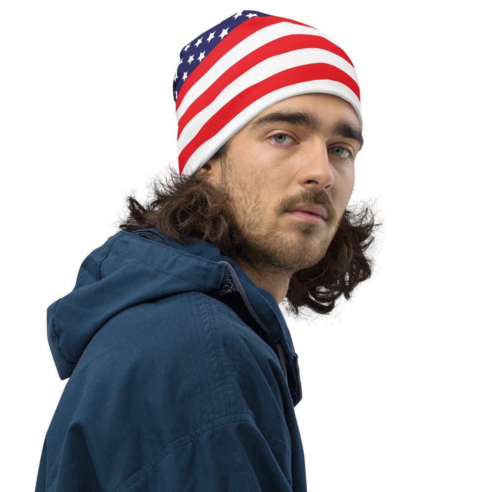 65 MCMLXV Americana USA Flag Print Beanie Skullcap - 65mcmlxv
