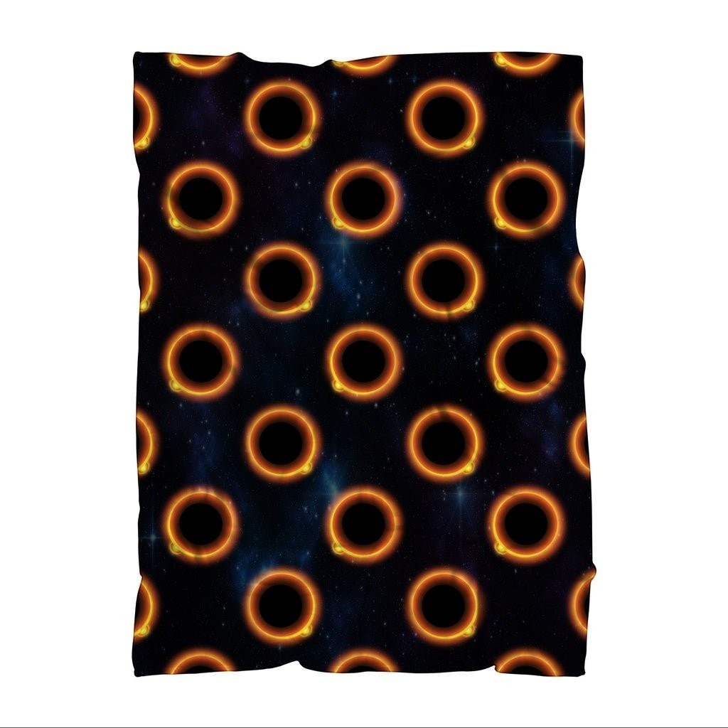 65 MCMLXV Black Solar Eclipse Polka Dot Pattern Blanket - 65mcmlxv