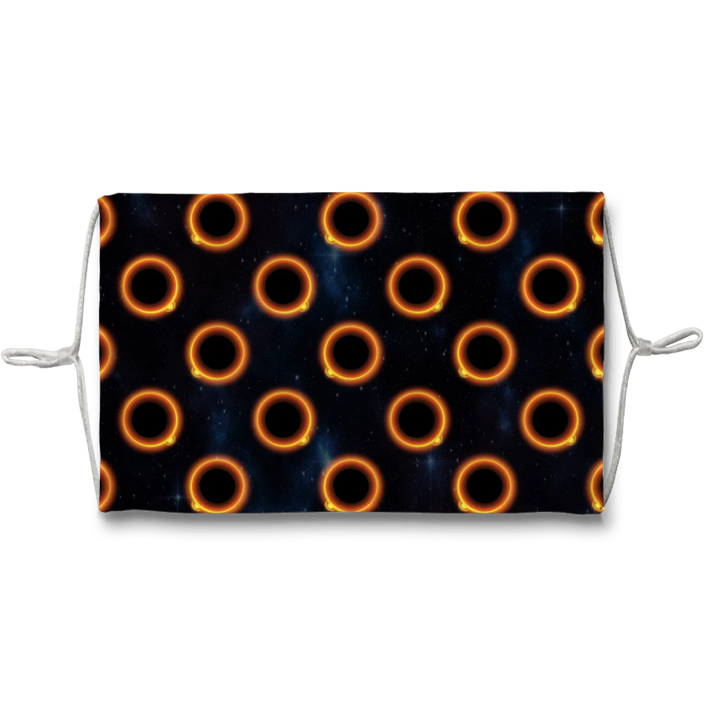 65 MCMLXV Black Solar Eclipse Polka Dot Pattern Face Mask - 65mcmlxv