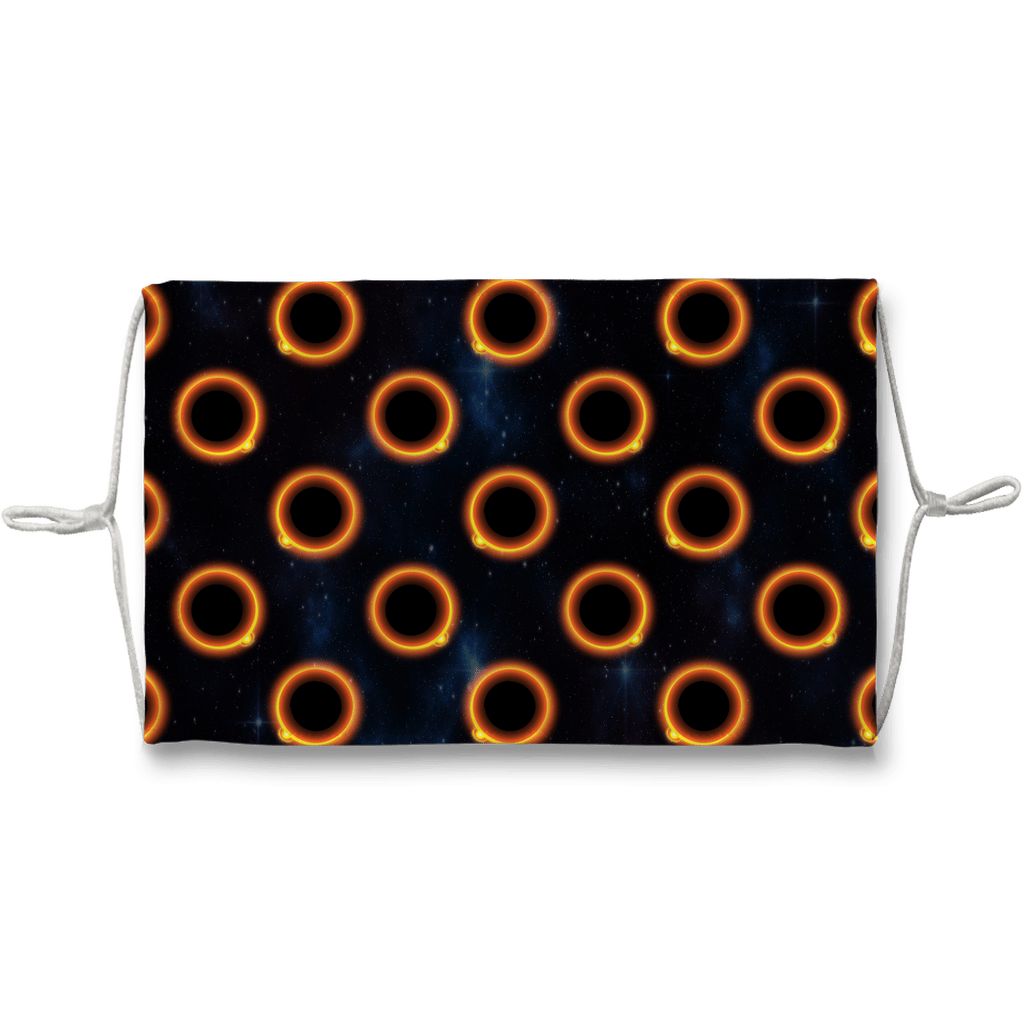 65 MCMLXV Black Solar Eclipse Polka Dot Pattern Face Mask - 65mcmlxv