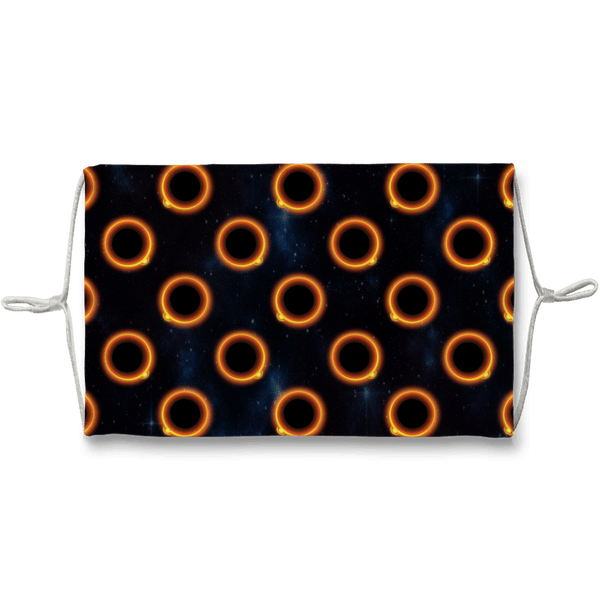 65 MCMLXV Black Solar Eclipse Polka Dot Pattern Face Mask - 65mcmlxv