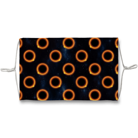 65 MCMLXV Black Solar Eclipse Polka Dot Pattern Face Mask - 65mcmlxv