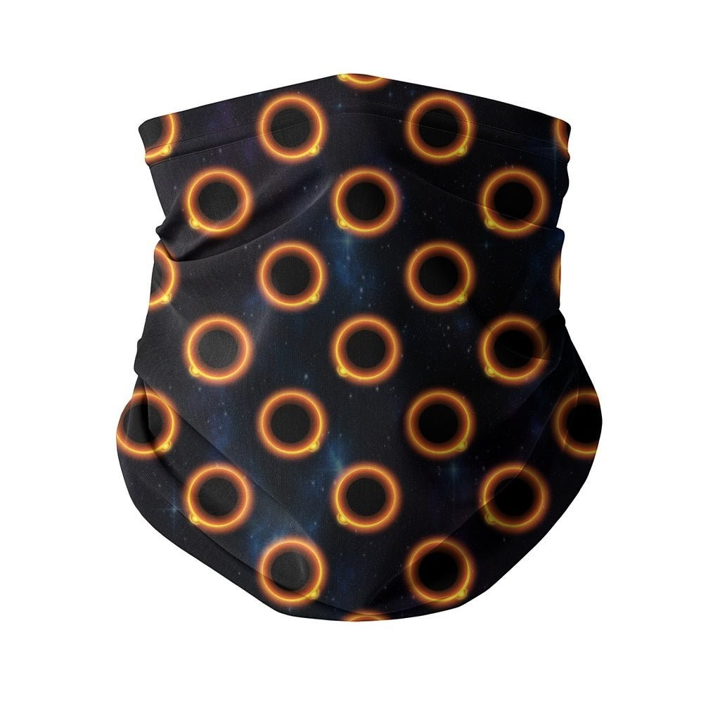 65 MCMLXV Black Solar Eclipse Polka Dot Pattern Neck Gaiter - 65mcmlxv