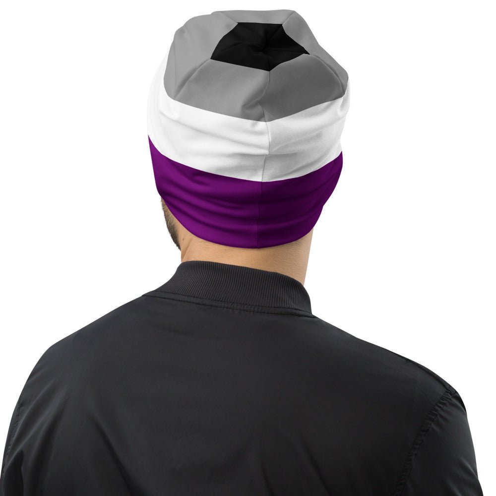 65 MCMLXV LGBT Asexual Pride Flag Print Beanie Skullcap - 65mcmlxv