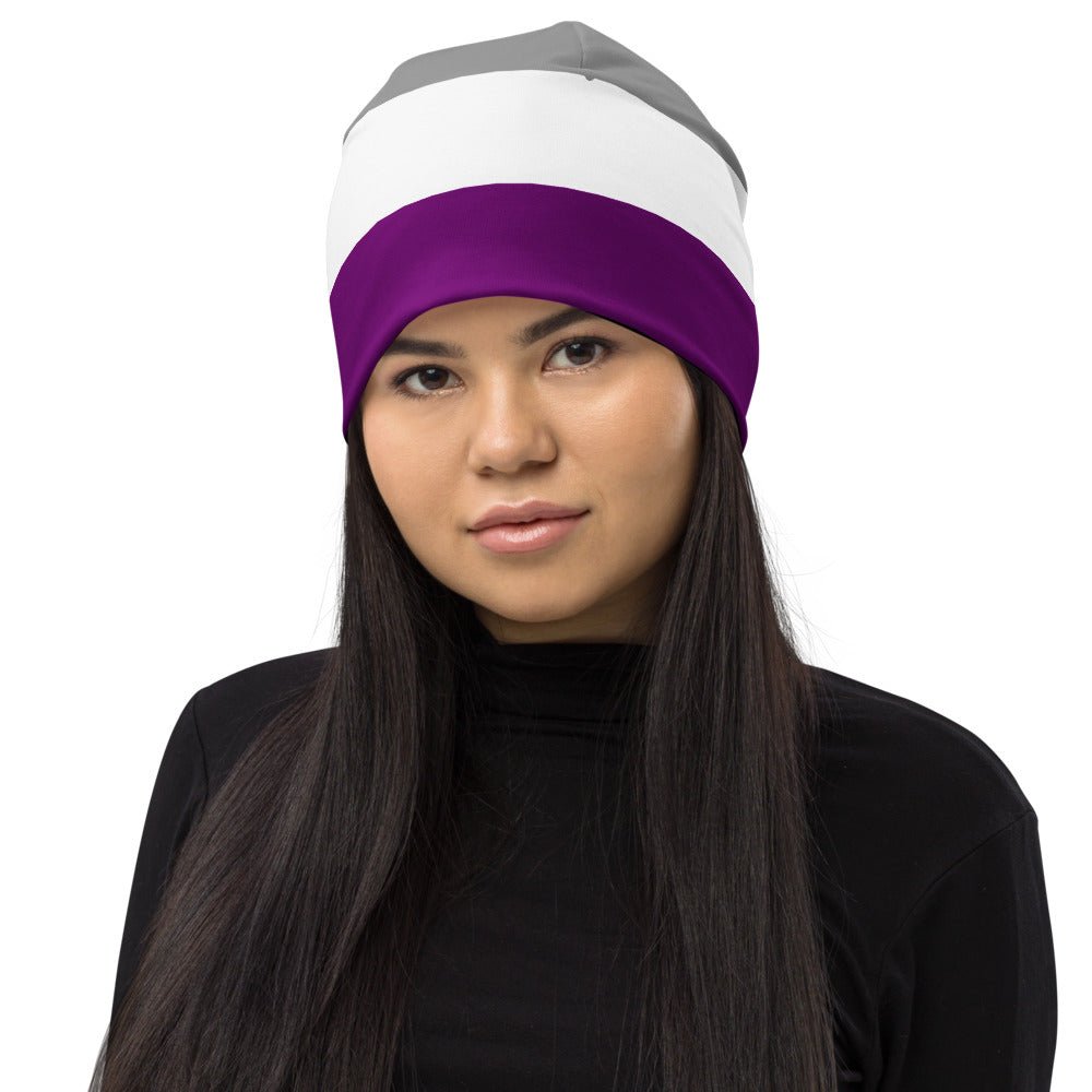 65 MCMLXV LGBT Asexual Pride Flag Print Beanie Skullcap - 65mcmlxv