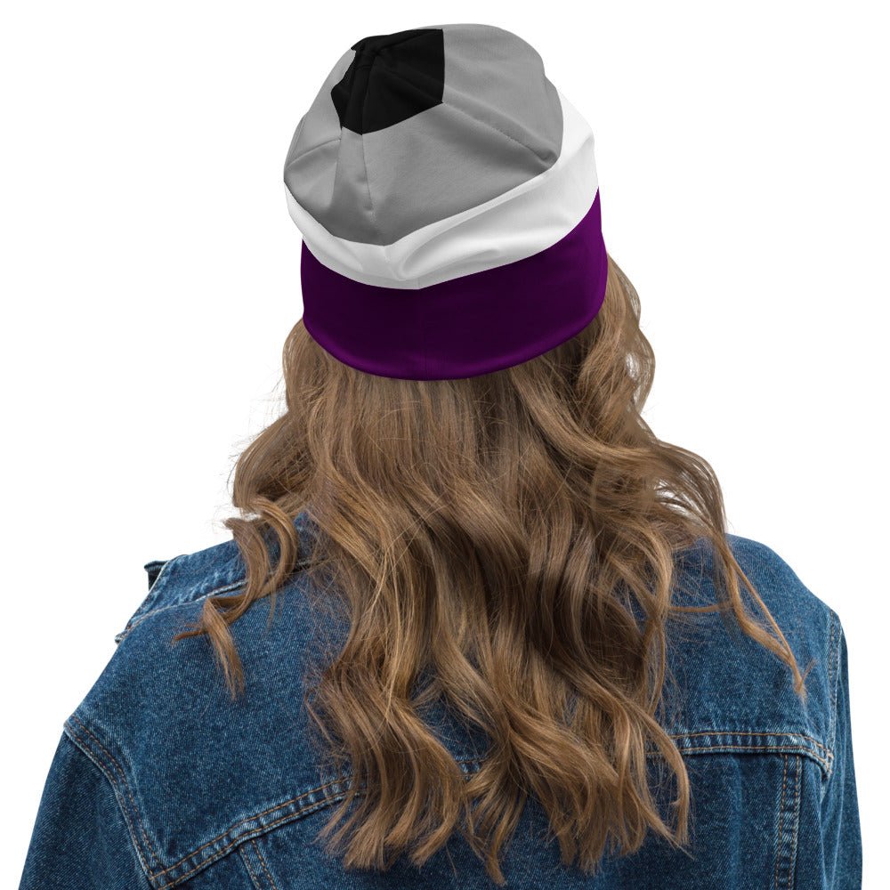 65 MCMLXV LGBT Asexual Pride Flag Print Beanie Skullcap - 65mcmlxv