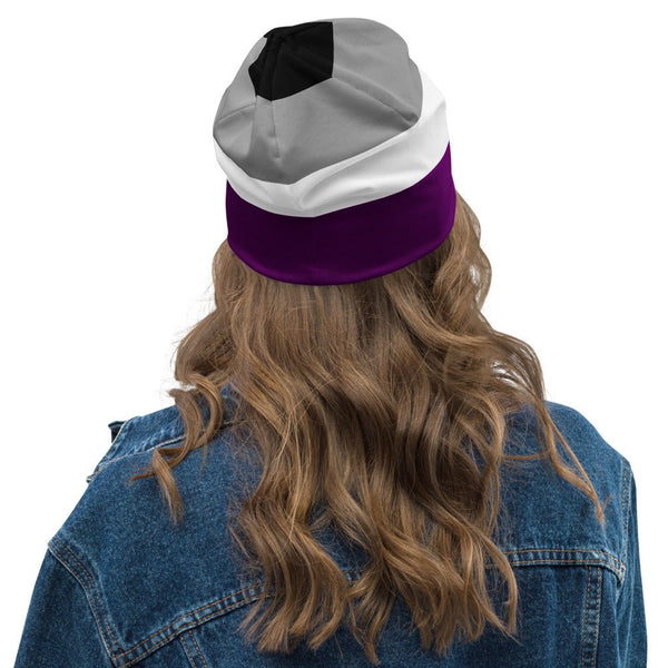 65 MCMLXV LGBT Asexual Pride Flag Print Beanie Skullcap - 65mcmlxv