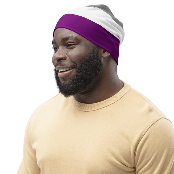 65 MCMLXV LGBT Asexual Pride Flag Print Beanie Skullcap - 65mcmlxv