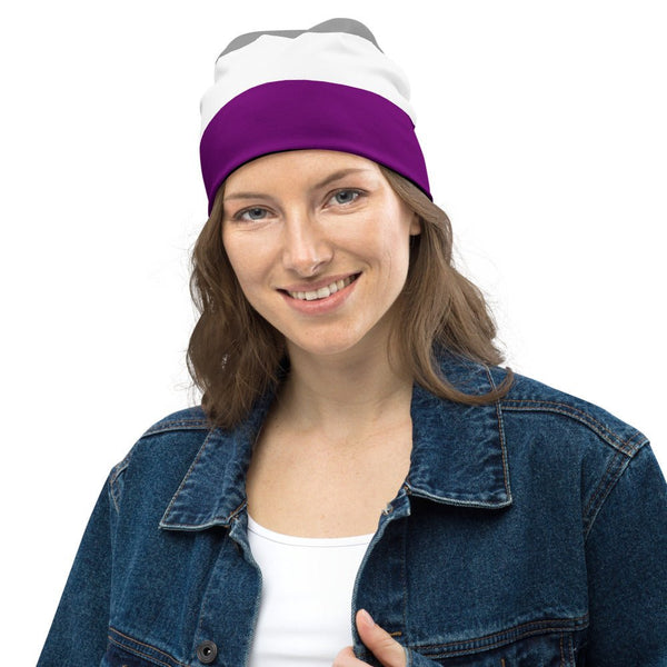 65 MCMLXV LGBT Asexual Pride Flag Print Beanie Skullcap - 65mcmlxv