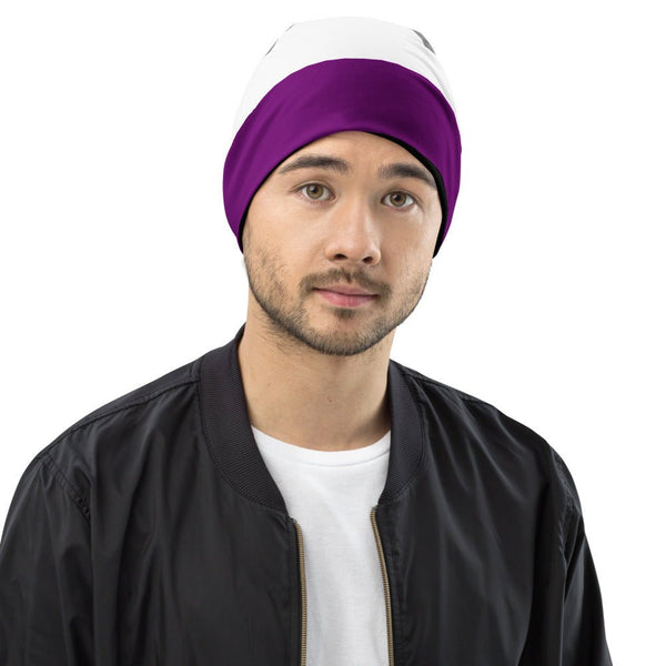 65 MCMLXV LGBT Asexual Pride Flag Print Beanie Skullcap - 65mcmlxv