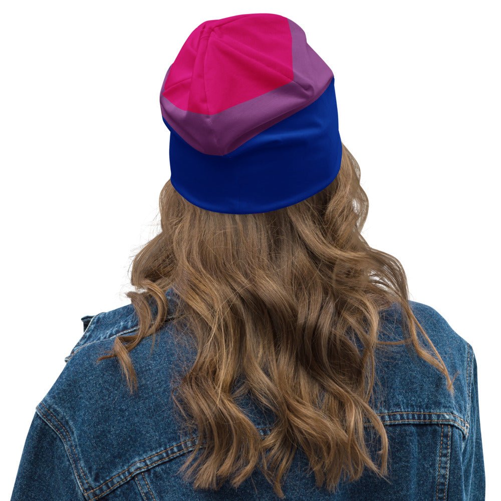65 MCMLXV LGBT Bisexual Pride Flag Print Beanie Skullcap - 65mcmlxv