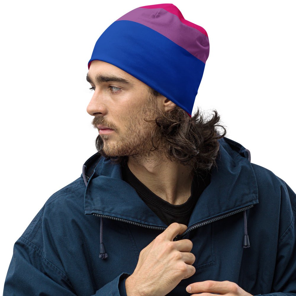 65 MCMLXV LGBT Bisexual Pride Flag Print Beanie Skullcap - 65mcmlxv