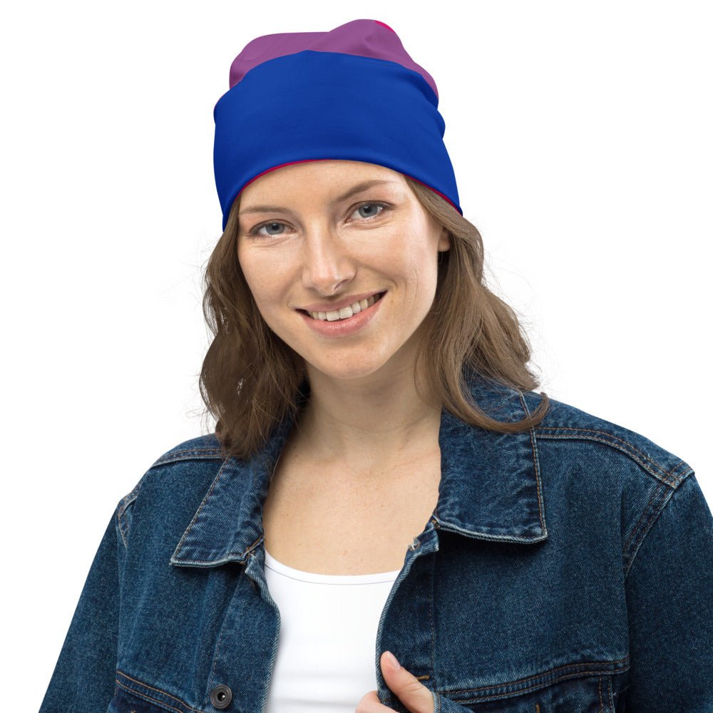 65 MCMLXV LGBT Bisexual Pride Flag Print Beanie Skullcap - 65mcmlxv