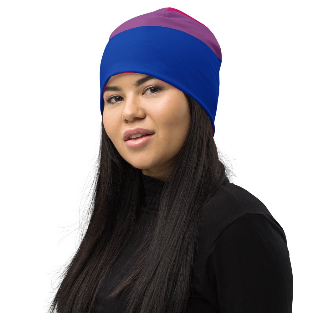 65 MCMLXV LGBT Bisexual Pride Flag Print Beanie Skullcap - 65mcmlxv