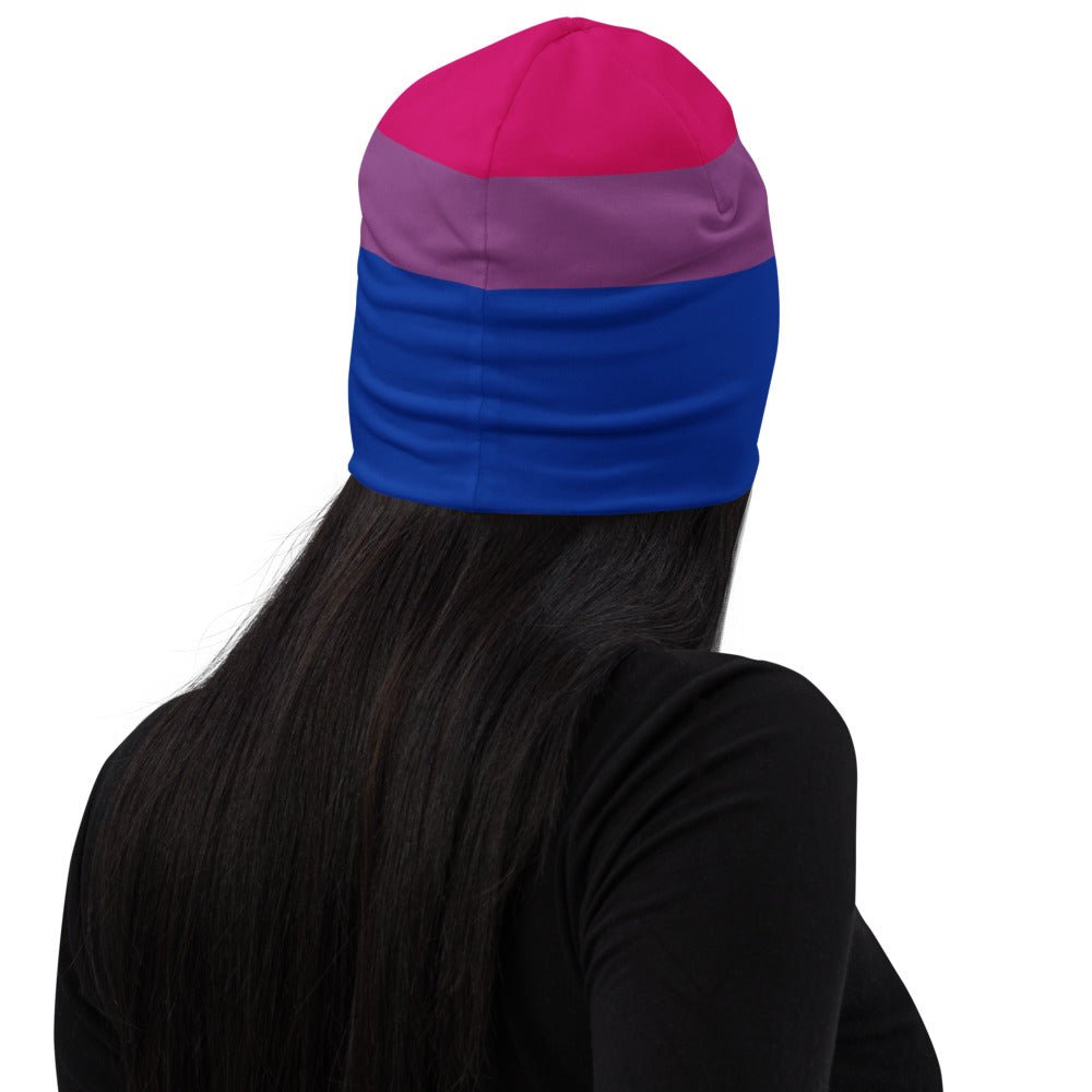 65 MCMLXV LGBT Bisexual Pride Flag Print Beanie Skullcap - 65mcmlxv