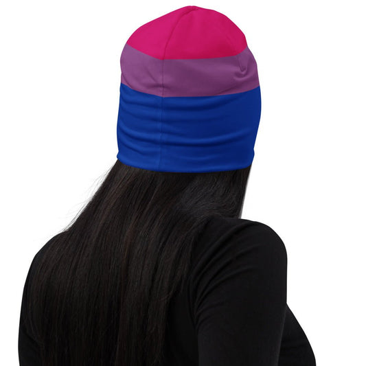 65 MCMLXV LGBT Bisexual Pride Flag Print Beanie Skullcap - 65mcmlxv