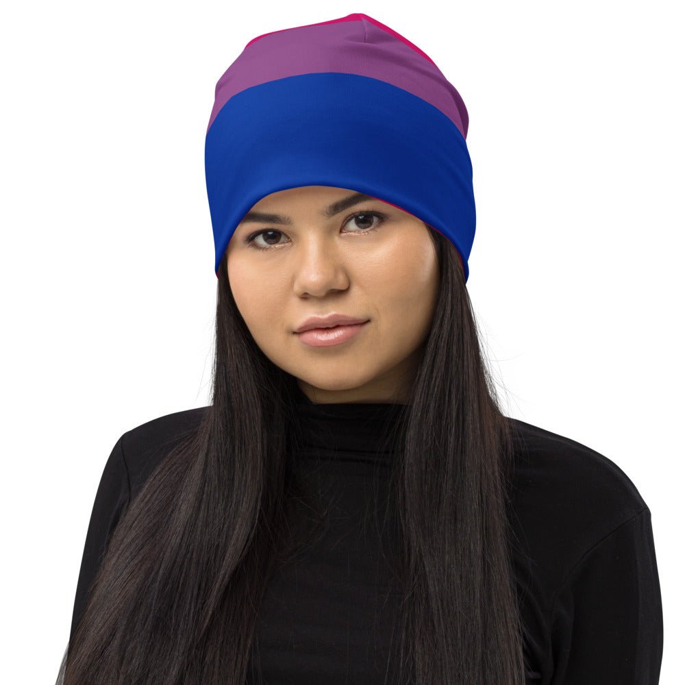 65 MCMLXV LGBT Bisexual Pride Flag Print Beanie Skullcap - 65mcmlxv