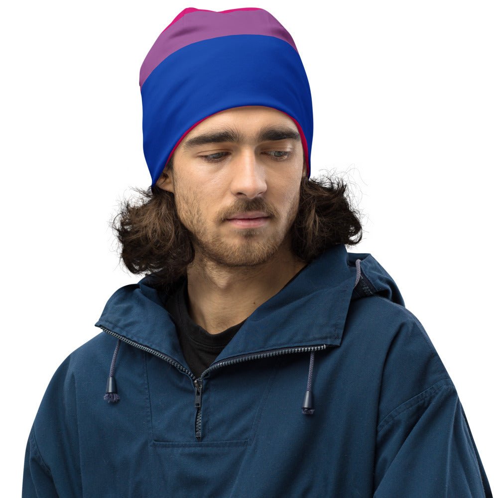 65 MCMLXV LGBT Bisexual Pride Flag Print Beanie Skullcap - 65mcmlxv