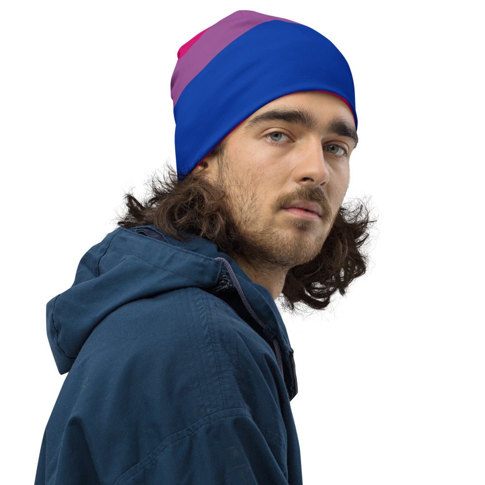 65 MCMLXV LGBT Bisexual Pride Flag Print Beanie Skullcap - 65mcmlxv