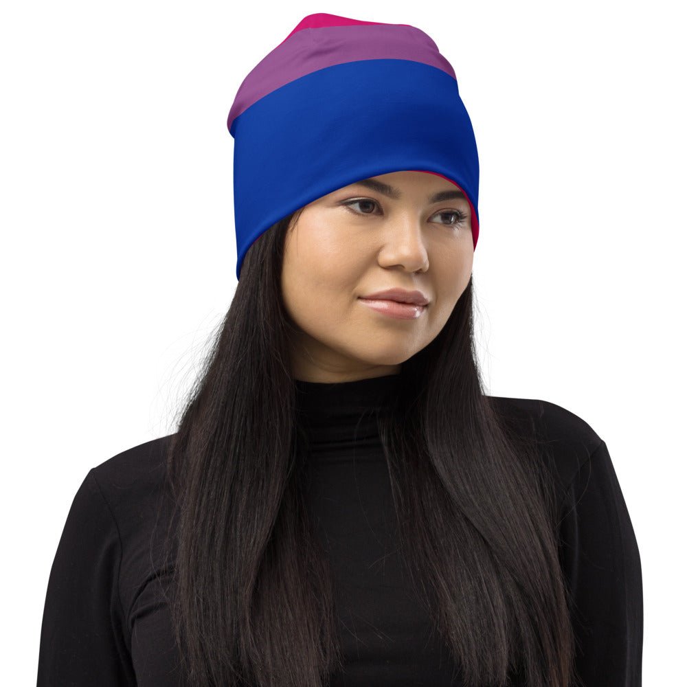 65 MCMLXV LGBT Bisexual Pride Flag Print Beanie Skullcap - 65mcmlxv
