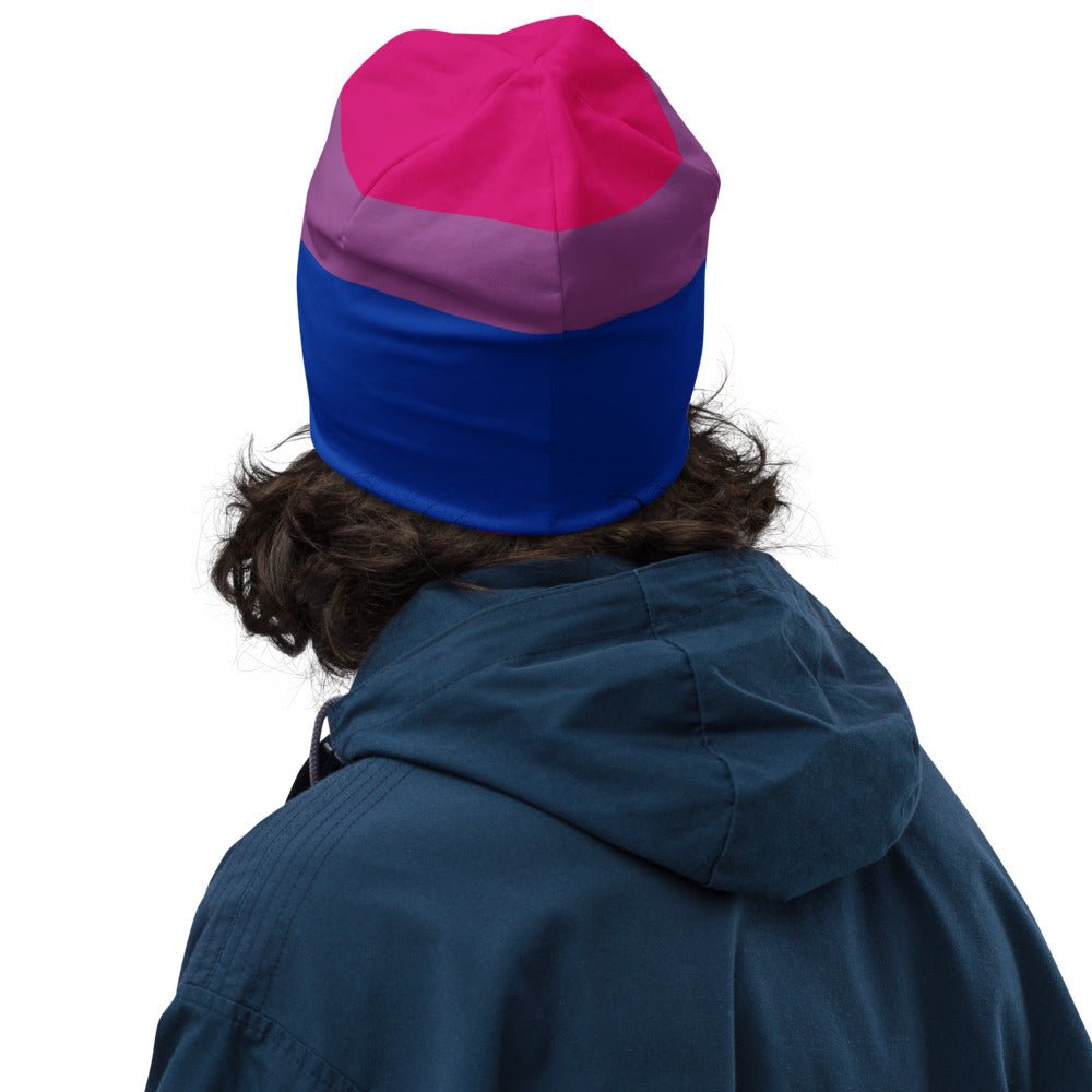 65 MCMLXV LGBT Bisexual Pride Flag Print Beanie Skullcap - 65mcmlxv