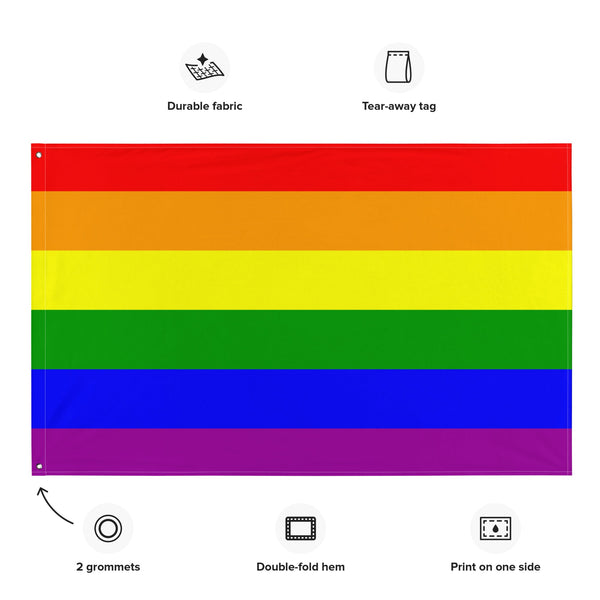 65 MCMLXV LGBT Gay Pride Rainbow Flag 34.5 x 56 - 65mcmlxv