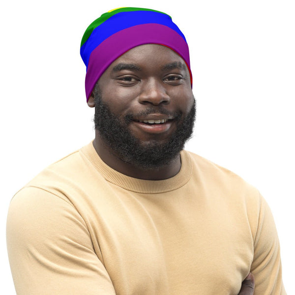 65 MCMLXV LGBT Gay Pride Rainbow Flag Print Beanie Skullcap - 65mcmlxv