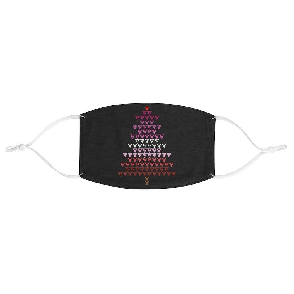 65 MCMLXV LGBT Lesbian Pride Flag Christmas Tree Print 2 Layer Face Mask - 65mcmlxv