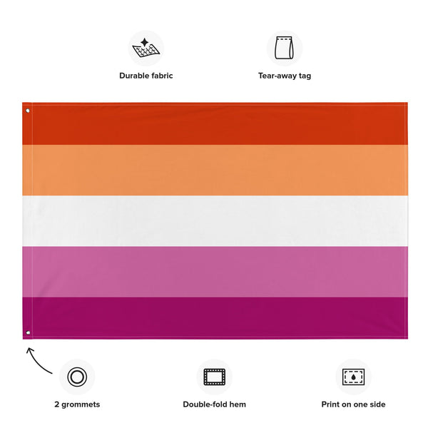 65 MCMLXV LGBT Lesbian Pride Sunset Flag 34.5 x 56 Wall Hanging - 65mcmlxv