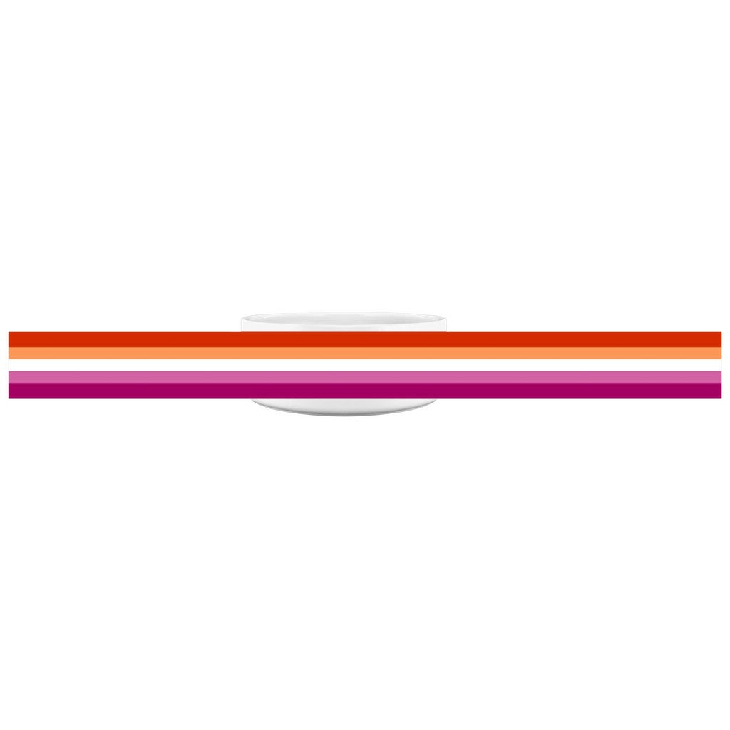 65 MCMLXV LGBT Lesbian Pride Sunset Flag Print Dishwasher Safe Ceramic Pet Bowl - 65mcmlxv