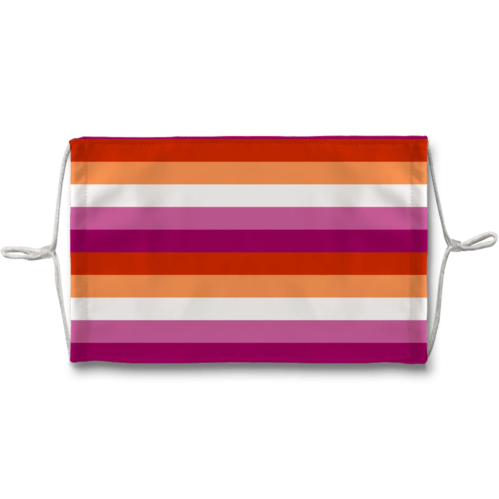 65 MCMLXV LGBT Lesbian Pride Sunset Flag Print Face Mask - 65mcmlxv