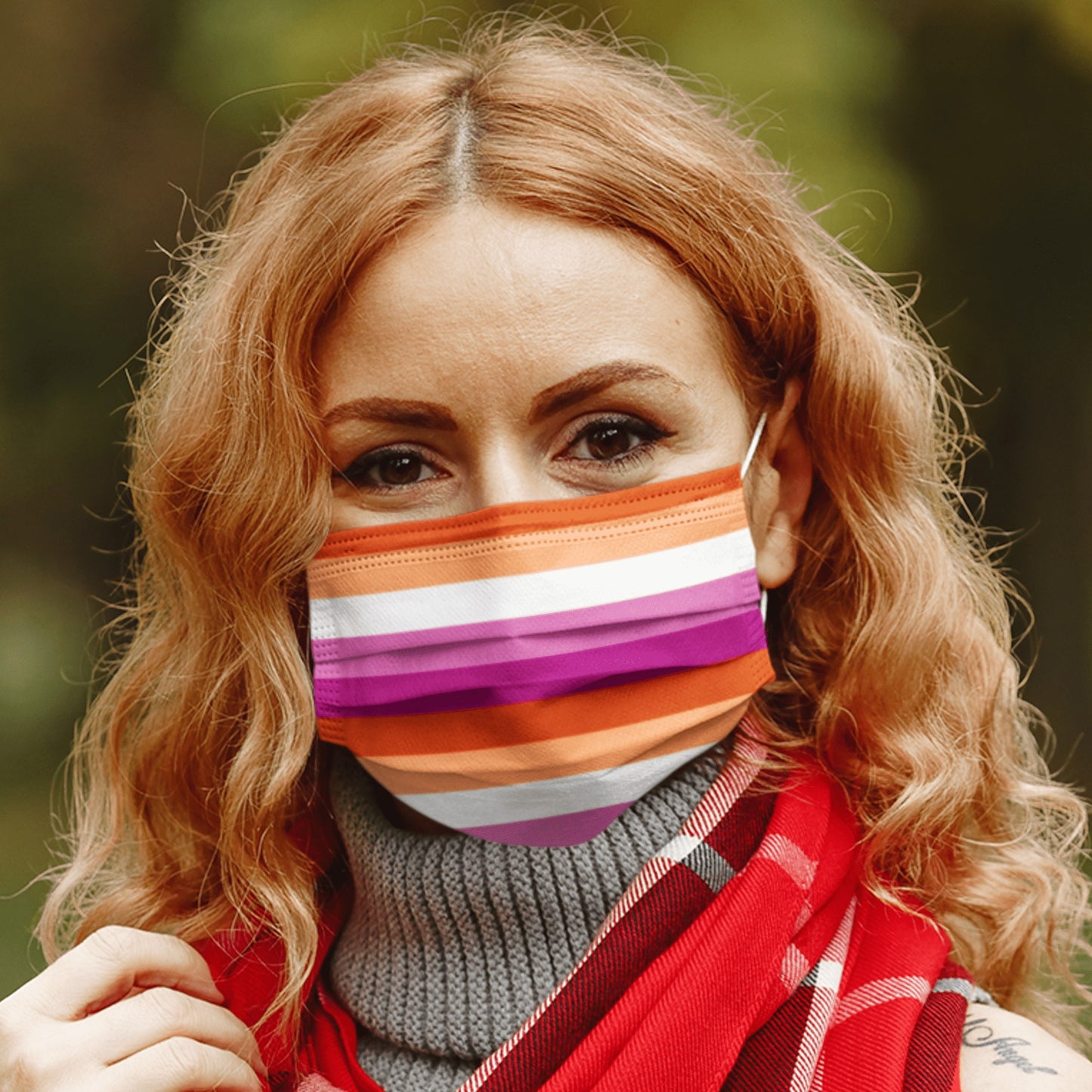 65 MCMLXV LGBT Lesbian Pride Sunset Flag Print Face Mask - 65mcmlxv