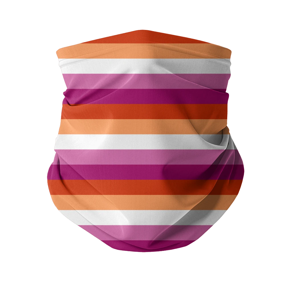 65 MCMLXV LGBT Lesbian Pride Sunset Flag Print Neck Gaiter - 65mcmlxv
