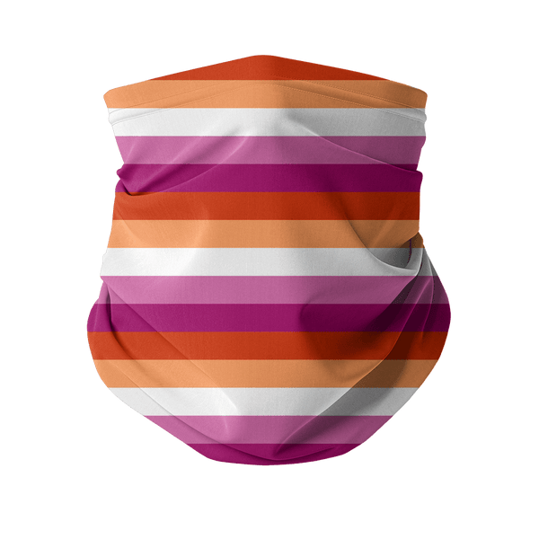 65 MCMLXV LGBT Lesbian Pride Sunset Flag Print Neck Gaiter - 65mcmlxv