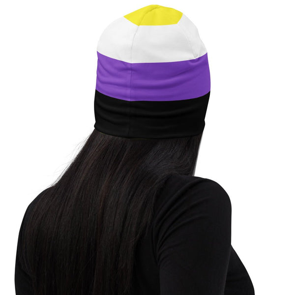 65 MCMLXV LGBT Non - Binary Pride Flag Print Beanie Skullcap - 65mcmlxv