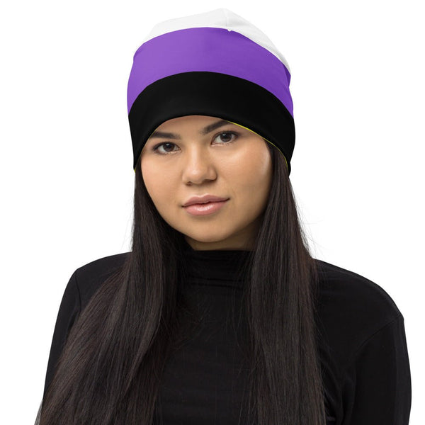 65 MCMLXV LGBT Non - Binary Pride Flag Print Beanie Skullcap - 65mcmlxv