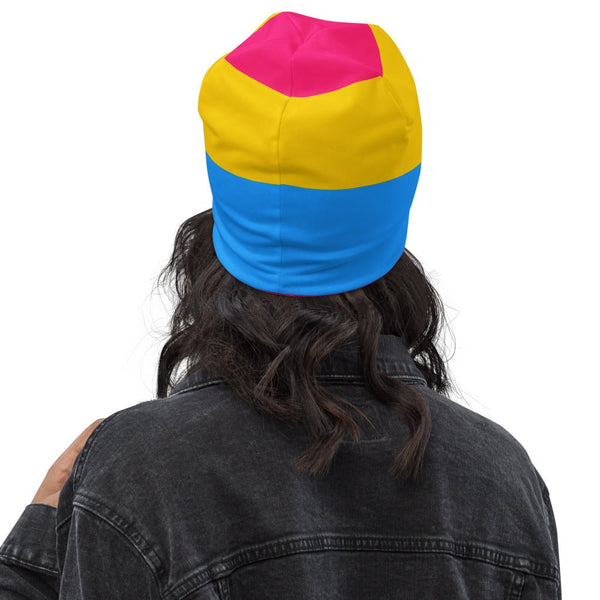 65 MCMLXV LGBT Pansexual Pride Flag Print Beanie Skullcap - 65mcmlxv