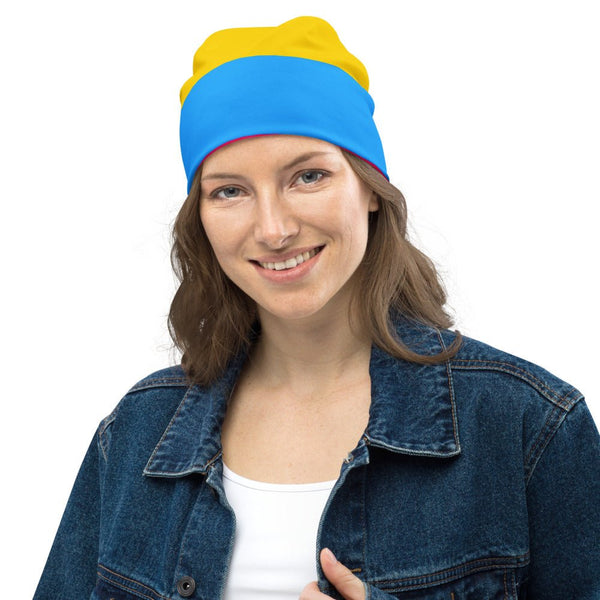 65 MCMLXV LGBT Pansexual Pride Flag Print Beanie Skullcap - 65mcmlxv