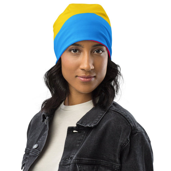 65 MCMLXV LGBT Pansexual Pride Flag Print Beanie Skullcap - 65mcmlxv