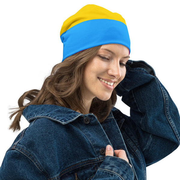 65 MCMLXV LGBT Pansexual Pride Flag Print Beanie Skullcap - 65mcmlxv