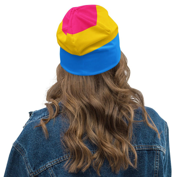 65 MCMLXV LGBT Pansexual Pride Flag Print Beanie Skullcap - 65mcmlxv